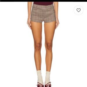 Superdown Plaid Micro Shorts in Brown